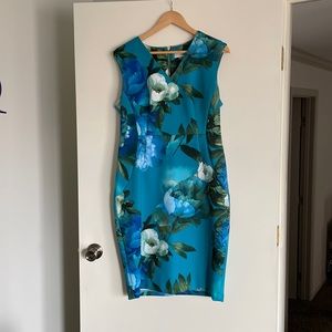 Calvin Klein sheath dress - size 12 - blue floral